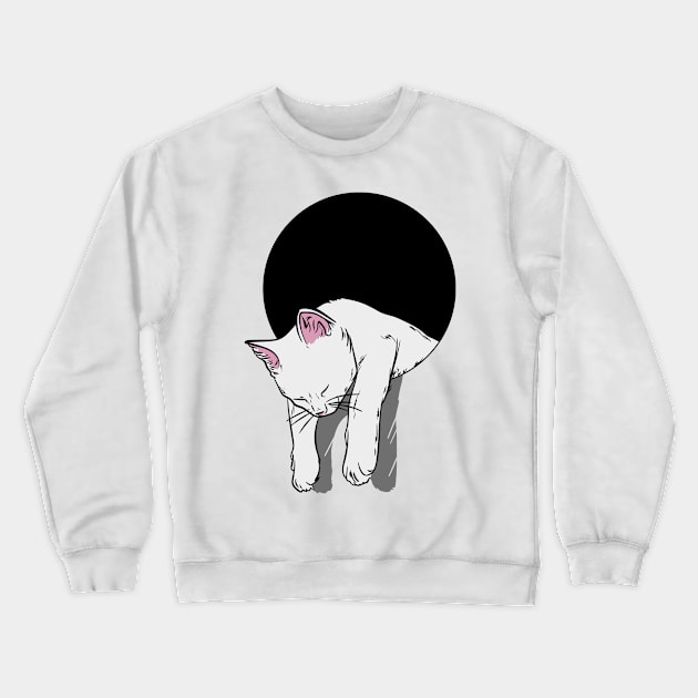sleeping cat Crewneck Sweatshirt by PaperHead